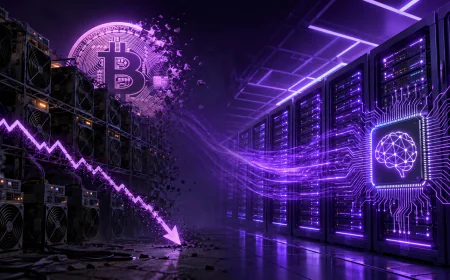 Сложность майнинга Bitcoin упала на 19,9% на фоне перехода майнеров к ИИ