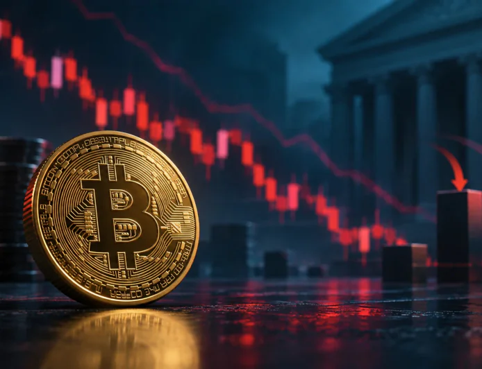 Цена Bitcoin опустилась ниже $75 700 на фоне оттока $450 млн из BTC-ETF